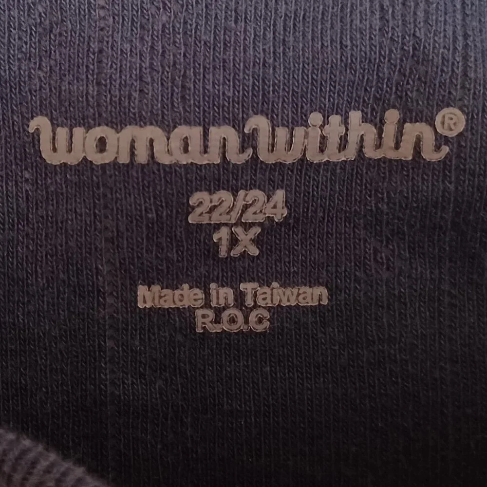 Women Within Blue Embroidered Flower Top Size 1X‎ - Picture 5 of 7